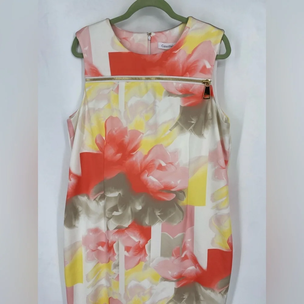 NEW Calvin Klein Pastel Floral Sleeveless Formal Dress Plus Size 18W NWT Easter - Picture 4 of 12